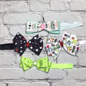 Handmade Hair Bows For Baby Girl 6-9m set of 4